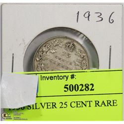 1936 SILVER 25 CENT
