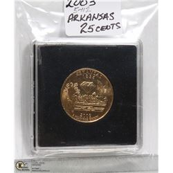 2003 ARKANSAS GOLDPLATED 25 CENT COIN