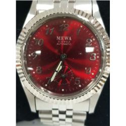 NEW MEWA AUTOMATIC RED TONE DIAL CHRONO WATCH
