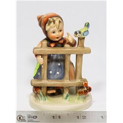 VINTAGE HUMMEL FIGURINE "GIRL TALKING TO BIRD"WITH