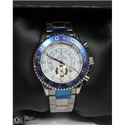 ROLEX REPLICA BLUE TRIM MEN'S WATCH - RED BOX