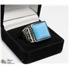 Image 1 : NEW MEN'S STAINLESS STEEL RING WITH BLUE