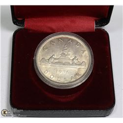 1936 CANADIAN SILVER DOLLAR COIN -