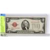 Image 1 : US 1928  RED SEAL TWO DOLLAR BILL-
