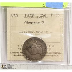 1872 H VICTORIAN CERTIFIED CANADIAN