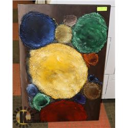 ACRYLIC ON CANVAS PAINTING (COLOURED CIRCLES)