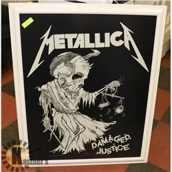FRAMED METALLICA  ARTWORK  1989 ON FABRIC WITH