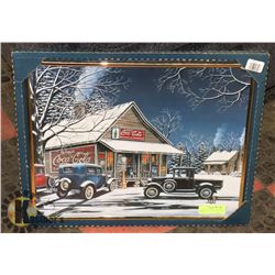 NEW COCA-COLA  BRASS AND GLASS FRAMED