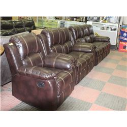 NEW MUNICH BROWN LEATHERETTE RECLINING 76"