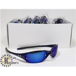 BOX OF DARK BLUE OAKLEY STYLED SUNGLASSES