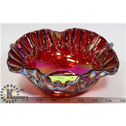 ANTIQUE RUBY / CRANBERRY IRIDESCENT CARNIVAL GLASS