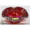 Image 1 : ANTIQUE RUBY / CRANBERRY IRIDESCENT CARNIVAL GLASS