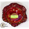 Image 2 : ANTIQUE RUBY / CRANBERRY IRIDESCENT CARNIVAL GLASS