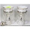 Image 1 : PAIR OF VINTAGE BRISTAL GLASS MANTLE LUSTRES WITH