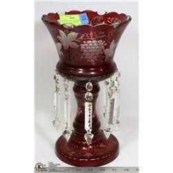 BOHEMIAN RUBY CRANBERRY MANTLE LUSTRE WITH