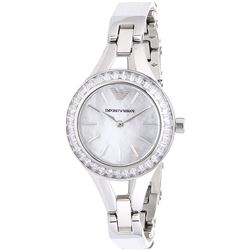 NEW EMPORIO ARMANI 28MM M-OF-PEARL DIAL MSRP $395