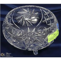 8" DIAMETER PINWHEEL CRYSTAL FOOTED BOWL