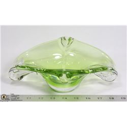MID CENTURY GREEN ART GLASS SCULPTURE