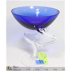 6 1/2" BLUE DISH "ALE JA" HANDMADE . MADE IN