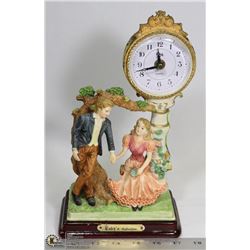 RUBY'S COLLECTION MANTEL CLOCK WITH CART 11" TALL