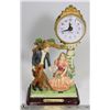 Image 1 : RUBY'S COLLECTION MANTEL CLOCK WITH CART 11" TALL