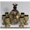 Image 1 : HANDMADE POTTERY DECANTER SET 7PCS