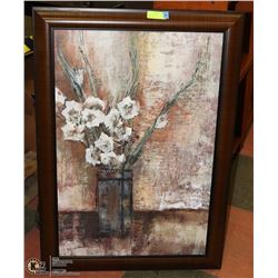 LARGE FLORAL OIL PAINTING ARTIST UNKNOWN