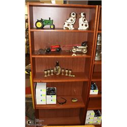 6-SHELF DARK BROWN WOOD GRAIN BOOK