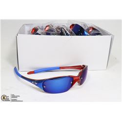 BOX OF RED & BLUE OAKLY STYLED DESIGNER