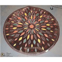 FLORAL STYLE AREA RUG / WALL ART,, 58" DIAMETER