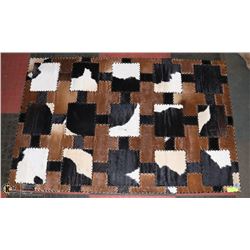 COWHIDE LOOK AREA RUG / WALL ART, 53" X 35"