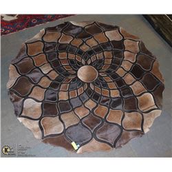 FAUX FUR DESIGN RUG / WALL ART, 56" DIAMETER