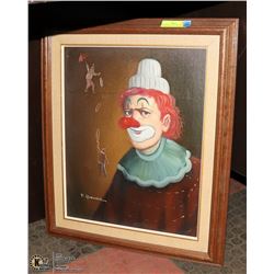 ORIGINAL F. DRESSEN OIL PAINTING OF A CLOWN
