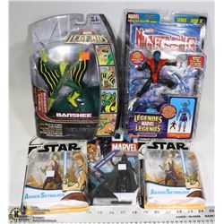 LOT OF 4 ASSORTED STAR WARS & MARVEL ACTION
