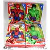 Image 1 : MARVEL SUPERHERO FIGURES 2 SPIDERMAN & 2 HULK