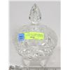 Image 1 : PINWHEEL CRYSTAL FOOTED COVERED DISH 7-1/2" TALL