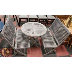 ROYAL TEAK PATIO TABLE & 4 CHAIRS