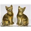Image 1 : PAIR OF BRASS CATS 7" TALL