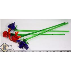 GLASS FLOWERS 20" LONG