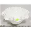 Image 1 : ANTIQUE HOBNAIL MILKGLASS CRIMPED BOWL, FENTON