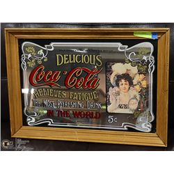 COCA COLA MIRROR PICTURE 20" X 14"
