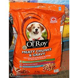 8KG BAG OL' ROY MEATY CHUNKS AND GRAVY DOG FOOD