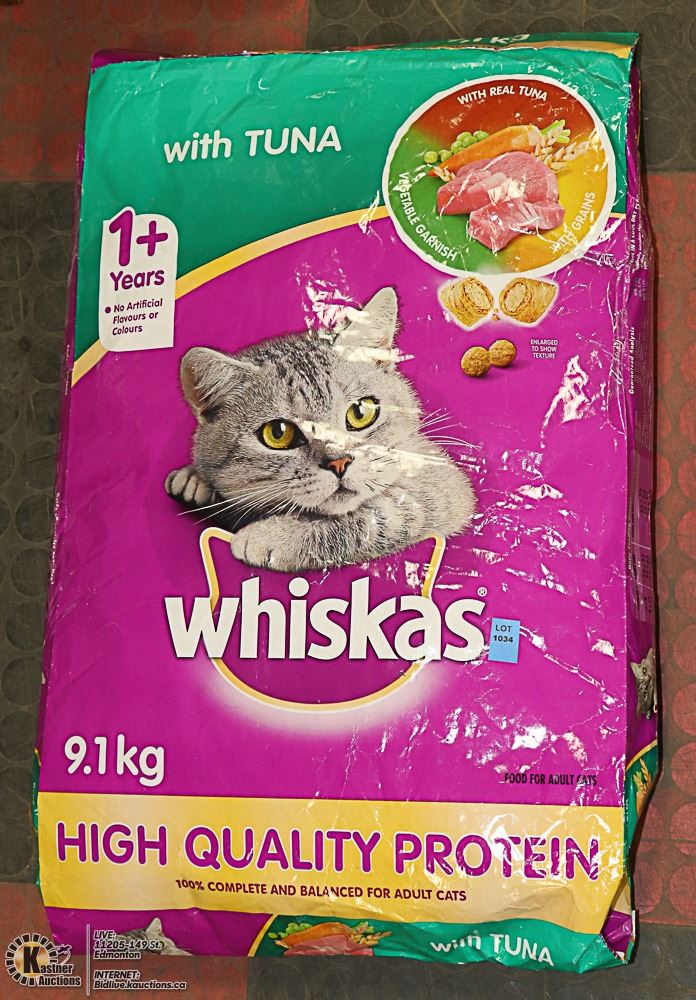 9.1 KG BAG WHISKAS WITH TUNA CAT FOOD