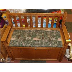 OAK HALL BENCH  37.5 X 17 X 31.5"