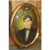 Image 1 : 22" TALL CONVEX BUBBLE GLASS FRAME AND PICTURE