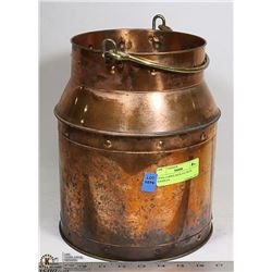 1970'S COPPER MILK JUG WITH HANDLES