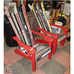 2 SKI STYLE ADIRONDACK CHAIRS (RED)