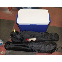 CAMPING LOT INCLUDING S FOLDING CHAIRS AND COLEMAN
