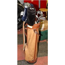 10 SPALDING GOLF CLUBS WITH BAG