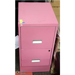 PINK 2 DRAWER FILE CABINET